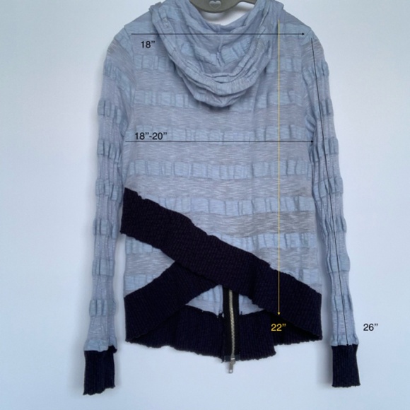 Pete Collection Made in USA Blue Trim Stretch Summer Hoodie - Picture 2 of 5